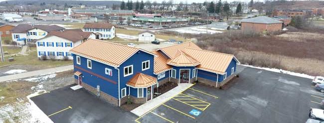Aerial Drone shot of Carlson Technologies Dubois, PA Office